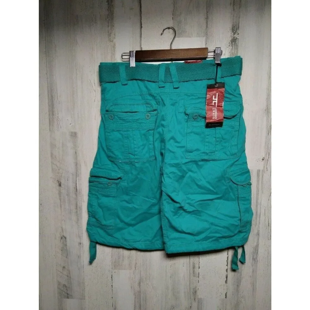 Jordan Craig Blue Belted Cargo Shorts Size 34